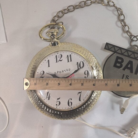 VTG Spartus Corp.  Bar Is Open/Closed Backwards Running Wall Clock WORKS GREAT - Picture 6 of 16